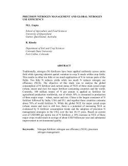 In-season Nitrogen Management of Agricultural Crops