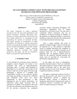 out-of-order commit logic with precise exception handling for