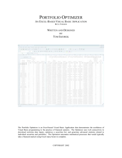 Tom Idzorek`s Portfolio Optimizer - Duke University`s Fuqua School