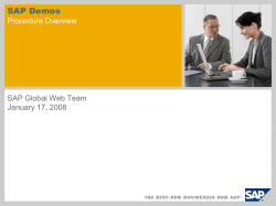 SAP Demo Player Process - Clients First Business Solutions