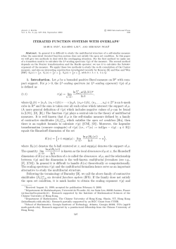 ITERATED FUNCTION SYSTEMS WITH OVERLAPS&lowast; 1
