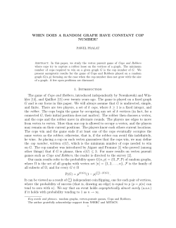 WHEN DOES A RANDOM GRAPH HAVE CONSTANT COP