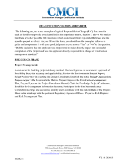 QUALIFICATION MATRIX ADDENDUM: The following are just some