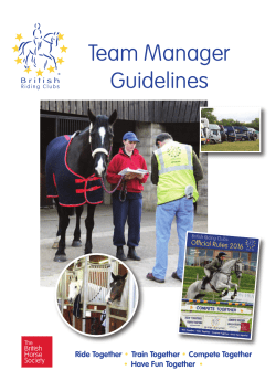 Team Manager Guidelines