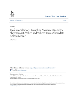 Professional Sports Franchise Movements and the Sherman Act