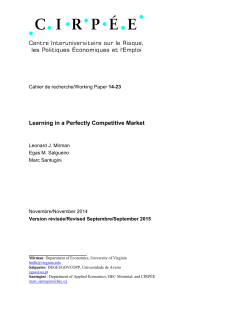 Learning in a Perfectly Competitive Market