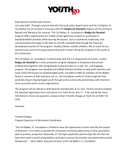 Dear Neenah and Menasha Parents, Let`s play ball