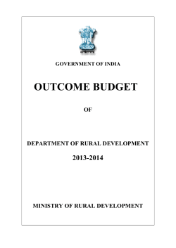 Outcome Budget 2013-14 - Ministry of Rural Development