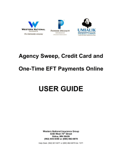 Agency Sweep for Applications - Western National Insurance Group