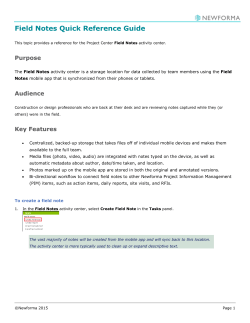 Field Notes Quick Reference Guide