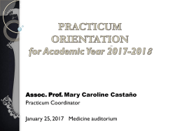 Practicum Orientation - UST-College of Commerce and Business