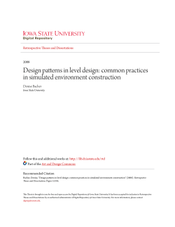 Design patterns in level design - Iowa State University Digital