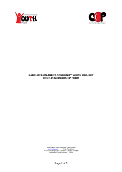 Membership Form - Radcliffe-on-Trent Community Youth Project