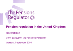 Pension Supervision - UK, 2006