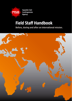 The MSB field staff handbook : before, during and after an