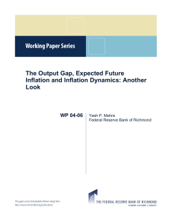 The Output Gap, Expected Future Inflation and Inflation Dynamics