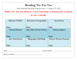 Reading Tic-Tac-Toe - City of Richmond, CA