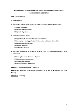 Methodological guide for the elaboration of strategic cultural plans in