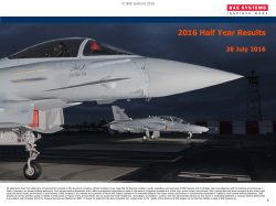 2016 Half Year Results - BAE Systems