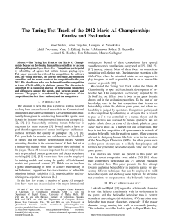 The Turing Test Track of the 2012 Mario AI