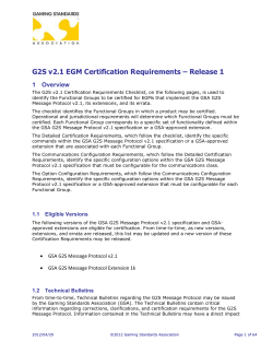 gsa certification requirements checklist - g2s 1.0.3