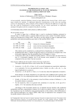 Mathematical logic and statistical or stochastical ways of thinking