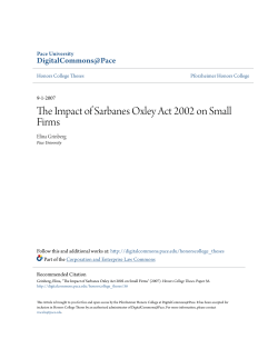 The Impact of Sarbanes Oxley Act 2002 on Small Firms