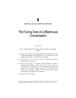The Turing Test: A Coffeehouse Conversation