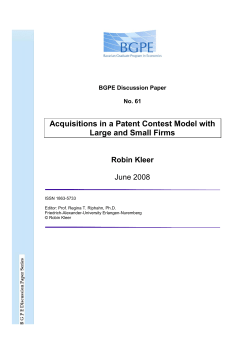 Acquisitions in a Patent Contest Model with Large and Small Firms