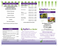 catering - Sophia`s on Market