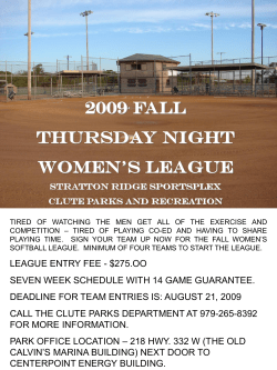 2009 fall thursday night women`s league stratton ridge sportsplex
