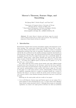 Mercer`s Theorem, Feature Maps, and Smoothing