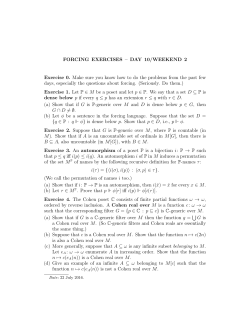 FORCING EXERCISES &ndash; DAY 10/WEEKEND 2 Exercise 0. Make