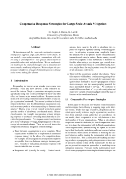 Cooperative Response Strategies for Large Scale Attack Mitigation