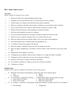 IBCA Study Guide Lesson 3 Answer Section