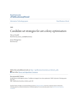Candidate set strategies for ant colony optimisation
