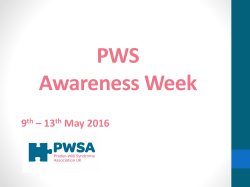 Prader-Willi Syndrome Awareness Week