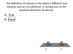 The definition of velocity in the plane is different and requires special