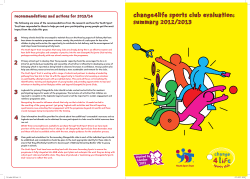 Change4Life Sports Clubs evaluation summary 2012-13