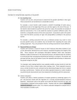 Student Growth Rating Examples for rating SGG high, expected, or