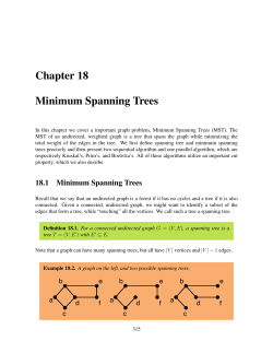 Chapter 18 Minimum Spanning Trees