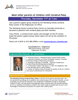 Meet other parents of children with Cerebral Palsy Thursday