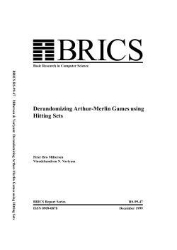 Derandomizing Arthur-Merlin Games using Hitting Sets