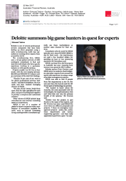 Deloitte summons big-game hunters in quest for experts