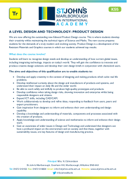 A LEVEL DESIGN AND TECHNOLOGY: PRODUCT DESIGN