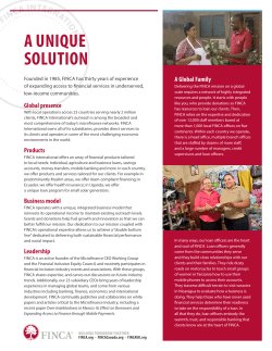 a unique solution - FINCA International