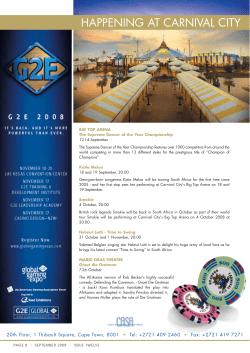 happening at carnival city - Casino Association Of South Africa