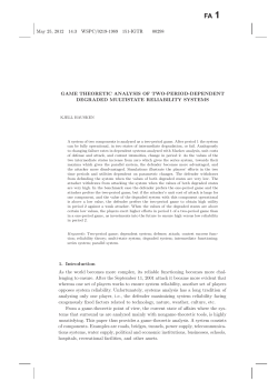 GAME THEORETIC ANALYSIS OF TWO-PERIOD