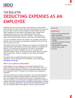 Deducting Expenses as an Employee