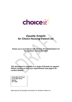 Equality Scheme for Choice Housing Ireland Ltd.